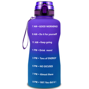 Motivational Water Bottle - Time Marking - Bpa Free